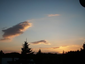 Sonnenuntergang mit Cumulus humilis