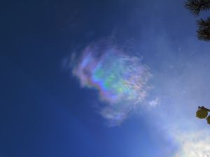 Irisieren an einem Wolkenfetzen