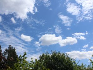 lockere Wolken am Vormittag