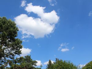 Ein Sommertag mit kleinen Haufenwolken im Juni 2024