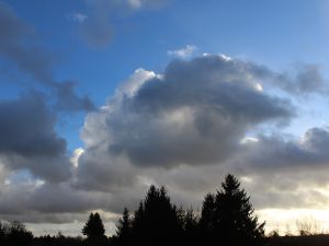 Cumulus in höhenkalter Luft