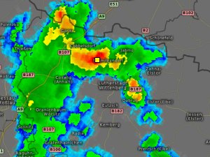 starker Regenschauer im Fläming