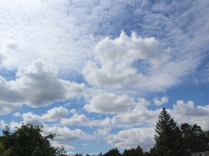 Haufenwolken und Altocumulus