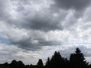 dichte Haufenwolken in feuchter Luft
