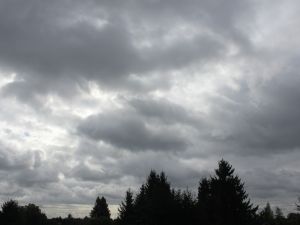 Wolken an der Rückseite eines Tiefs
