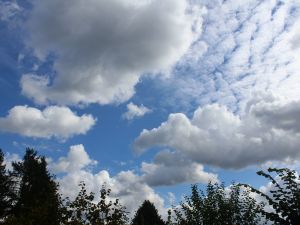 Cumulus wird überdeckt durch Altocumulus