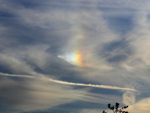 ein linkes Parhelion an Cirrus