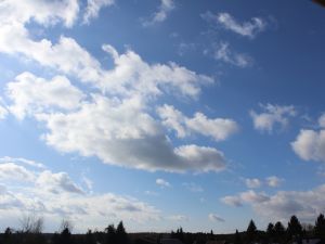 Haufenwolken im Lee des Harzes