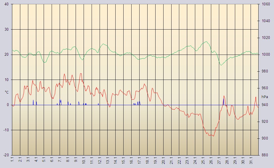 Temperaturdiagramm Januar 2014