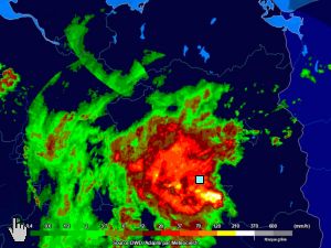 Regengebiet über dem Fläming